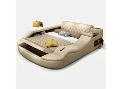 Multifunction Bed Luxury Design Leather Beds Hotel Double Storage