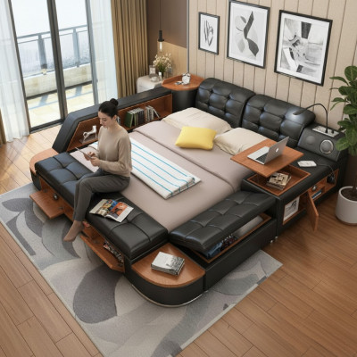 Multifunction bed beds double bed decor double bed upholstered bed bedroom