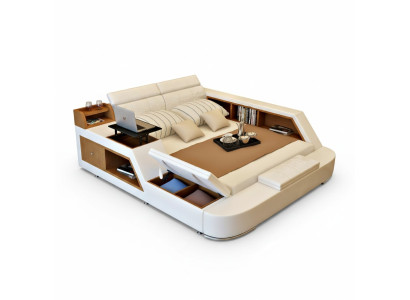 Double Luxury Design Leather Bed Upholstered Beds Modern Hotel