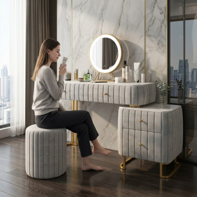 Designer console dressing table cosmetic table mirror decor dresser vanity