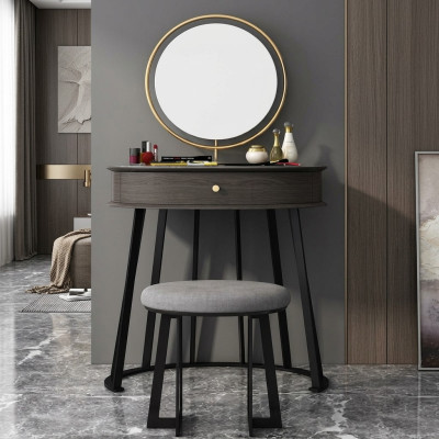 Dressing table, mirror, chair, luxury console, dresser, bedroom 2-piece set.