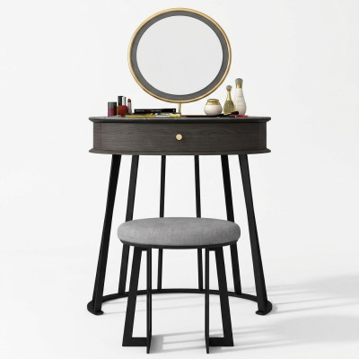 Dressing table, mirror, chair, luxury console, dresser, bedroom 2-piece set.