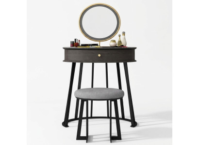 Dressing table, mirror, chair, luxury console, dresser, bedroom 2-piece set.