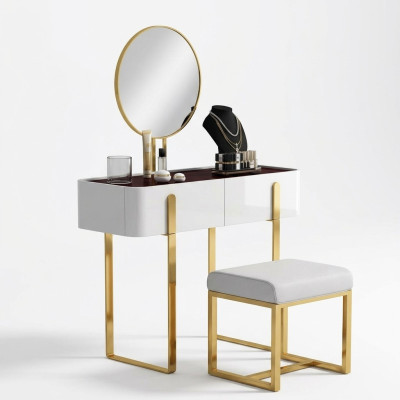 Modern dressing table console tables + stool vanity table make-up table 2-piece set.
