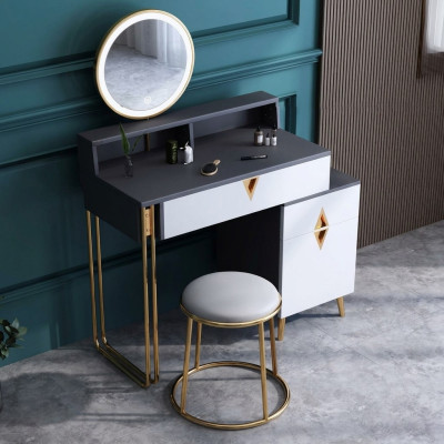Dressing table desk bedroom stool mirror young modern style