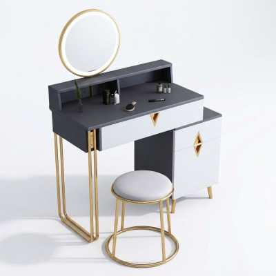 Dressing table desk bedroom stool mirror young modern style