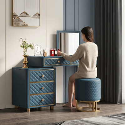 Makeup table, dressing table, cosmetic table, stool, mirror, nightstands