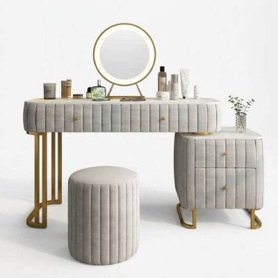 Dressing table mirror stool complete dresser bedroom luxury furniture