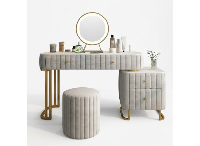 Dressing table mirror stool complete dresser bedroom luxury furniture