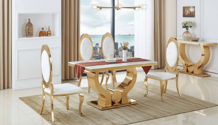 Dining table, dining room set, dining group, classic table 5-piece set, chair, new.