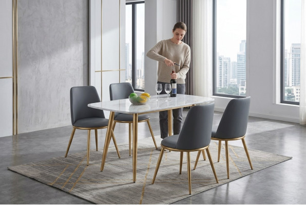 Complete set dining table + 4 chairs dining room set dining group table 5-piece