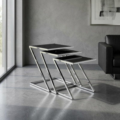 Set of 3 Coffee Tables Design Side Table Living Room Table