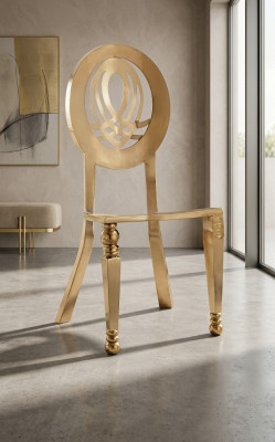 Chair 1x Dining Room Chairs Armchair Stainless Steel Design Furniture Metal Steel