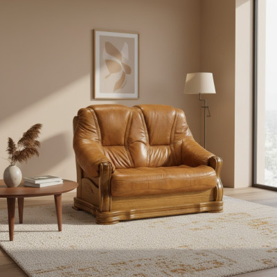 Sofas 2-Seater Designer Two-Seater Leather Sofa Living Room Couches Upholstered Sofa