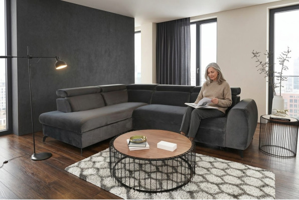 Sofa Corner Sofa Living Area L-Shape Designer Sofa Luxury Corner Sofas Fabric Sofa Textile