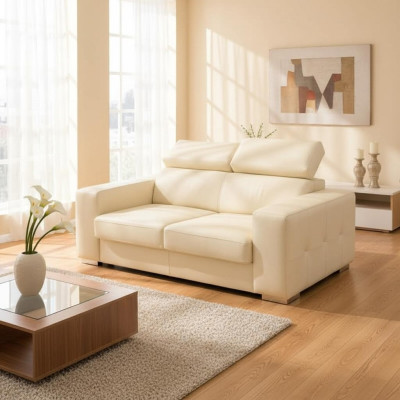 Two-seater Sofa New Modern Sofa Beige 2-seater Couches Sofas Furniture Lounge Wood