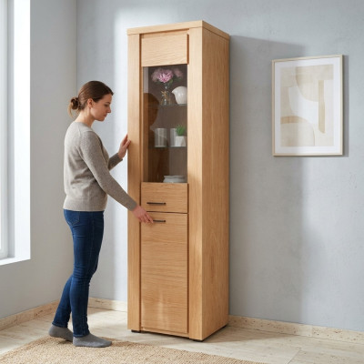 Display beech sideboard wooden single display cabinet glass cabinet cupboards cabinet furniture