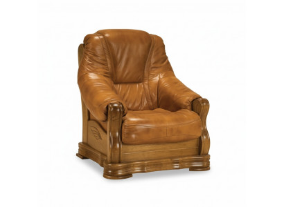 Armchair Television Wood Armchair Genuine Leather Padded Seat Lounge Club Furniture New