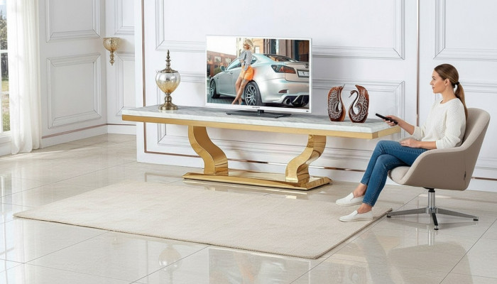 Modern sideboard TV shelf stainless steel dresser board new consoles