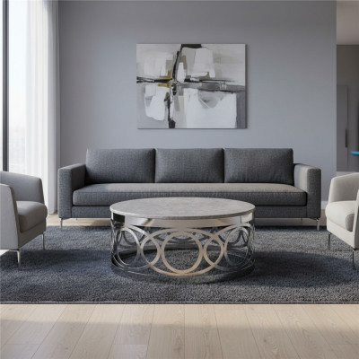 Round luxury designer coffee table sofa living room table side stainless steel
