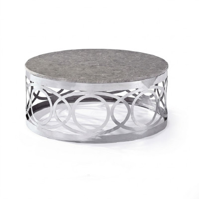 Round luxury designer coffee table sofa living room table side stainless steel