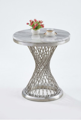 Round side table coffee table stainless steel luxury furniture living room round