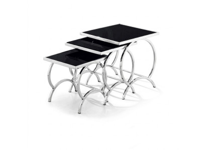 Side table table 3x coffee table sofa tables living room design stainless steel