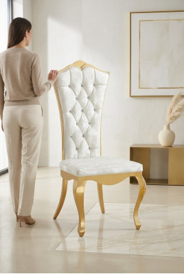 Luxury armchair chairs design furniture dining room stainless steel white stainless steel