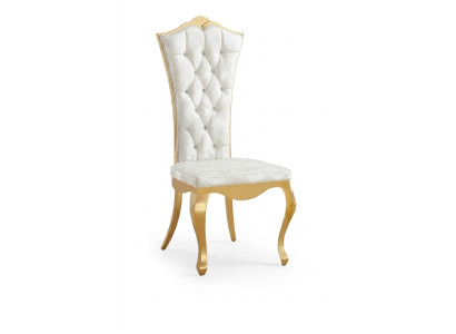 Luxury armchair chairs design furniture dining room stainless steel white stainless steel