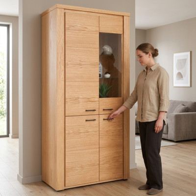 Display cabinet sideboard cupboard chest wood furniture style living room collection display cabinets
