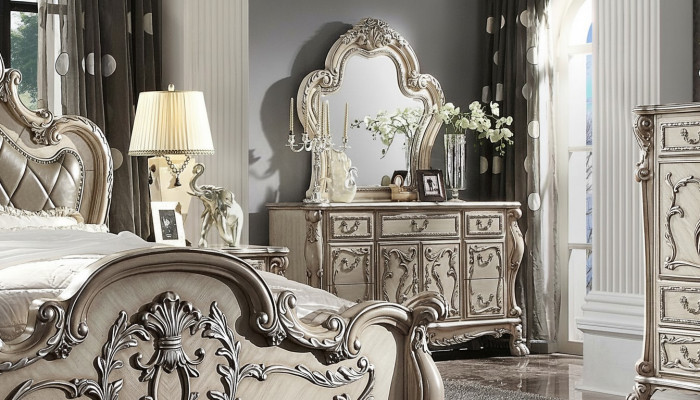 Mirror Dresser Bedroom Wood Set Furniture Classic Dressers 2-piece Sideboard