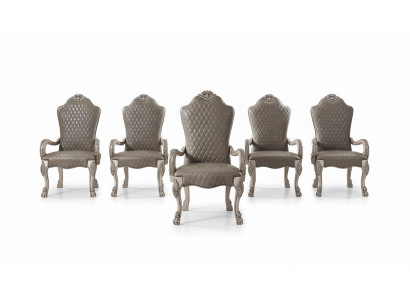 Design chair set 6x chairs with armrests upholstery group armchair suite new