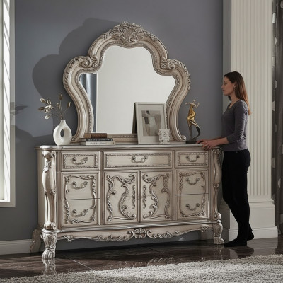 Sideboard Silver Baroque Wood Style Classic Italian Furniture Design Dresser New