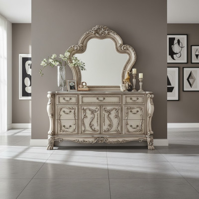 Sideboard Silver Baroque Wood Style Classic Italian Furniture Design Dresser New