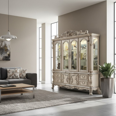 Classic design showcase glass cabinet display cupboard shelf Baroque