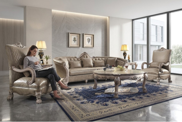Sofa upholstery coffee table wood 4-piece luxury furniture sofa set couch sofas set