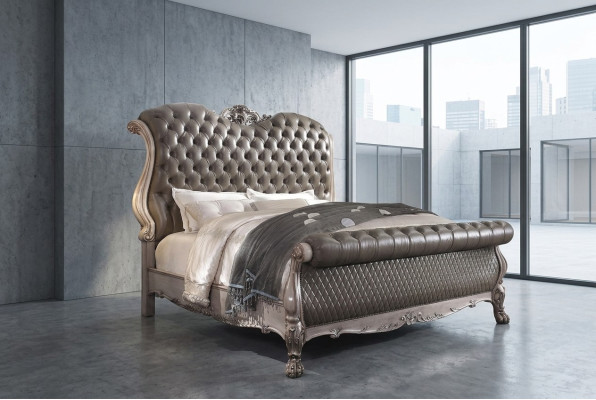 Design Baroque Luxury Furniture Nightstand Beds 180x200 Bed 3-piece Bedroom Set