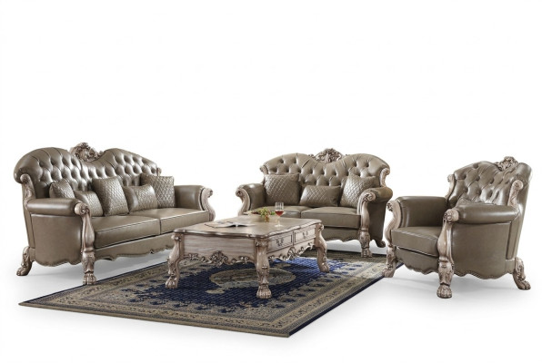 Sofa Upholstery 3 2 1 Seater Coffee Table Wood 4-Piece Luxury Furniture Sofa Set Couch