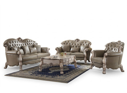 Sofa Upholstery 3 2 1 Seater Coffee Table Wood 4-Piece Luxury Furniture Sofa Set Couch