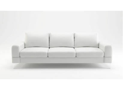 Living Room Design Textile 3-Seater White Elegant Modern Sofa Couch Upholstery New