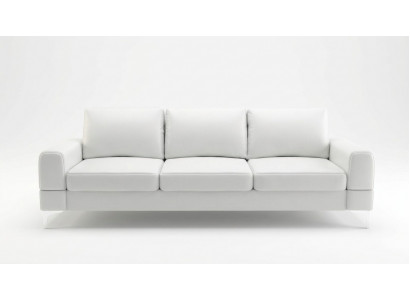 Living Room Design Textile 3-Seater White Elegant Modern Sofa Couch Upholstery New