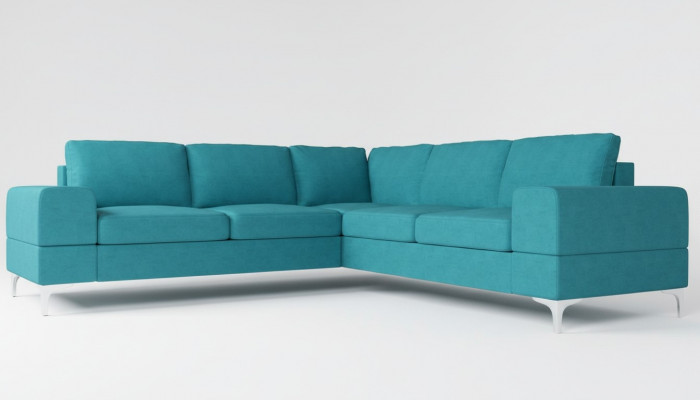 Couch corner sofa textile living room design modern L-shape turquoise furniture luxury sofas