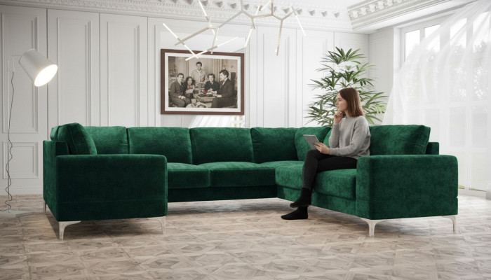 Living area upholstered corner sofa couch sofas new living room velvet corner sofa U-shape