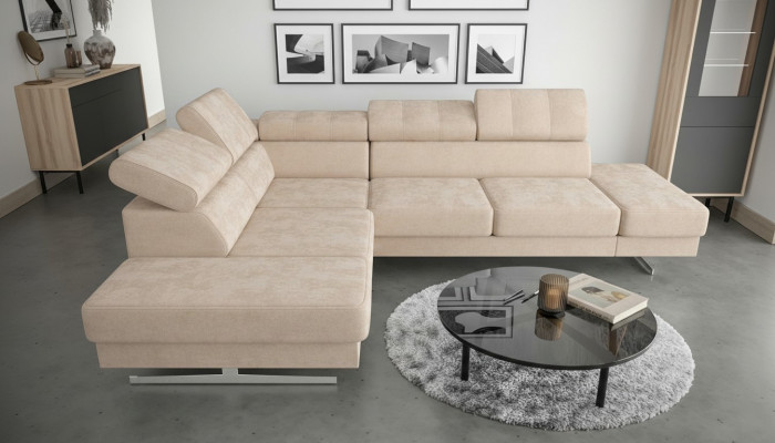 Luxury Furniture Corner Sofa L-Shaped Couch Design Upholstery Textile Sofas Wood Set