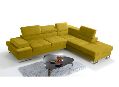 Sectional sofa upholstery couch textile living room L-shape modern yellow design sofas new