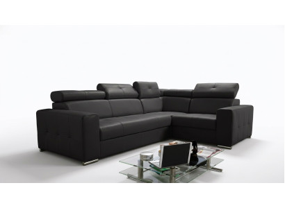 Sectional Sofa Upholstery Living Room Leather L-Shape New Modern Black Design Sofas