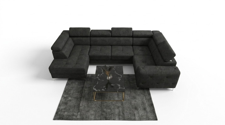 Living landscape sofa couch upholstered corner textile faux leather noble corner sofa U-shape