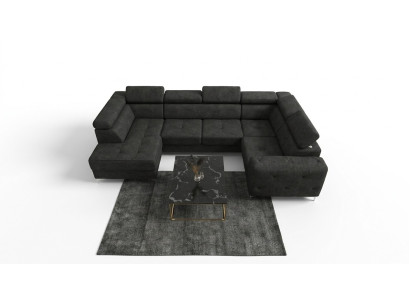 Living landscape sofa couch upholstered corner textile faux leather noble corner sofa U-shape