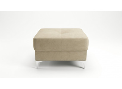 Ottoman Textile New Modern White Color Small Design Fabric Footstool Pouffe Velvet
