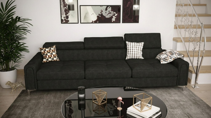 Sofa 3-seater fabric leather sofas couch upholstery luxury furniture modern three-seater